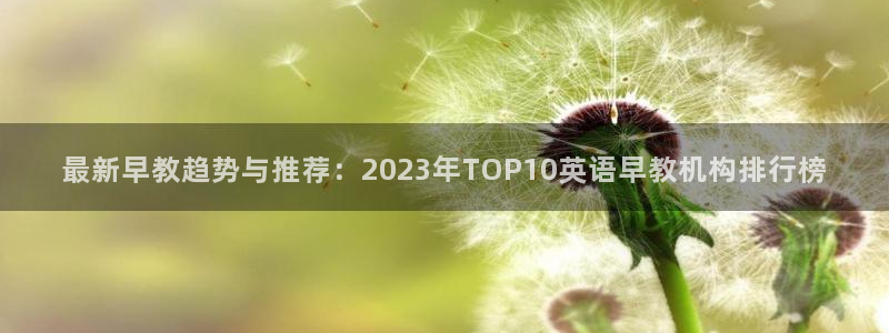 恒行招商老大诚挚 6ll5l：最新早教趋势与推荐：2023年TOP10英语早教机