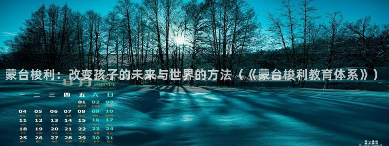 恒行主管总代6ll5l周至：蒙台梭利：改变孩子的未来与世界的方法（《蒙台梭利教育