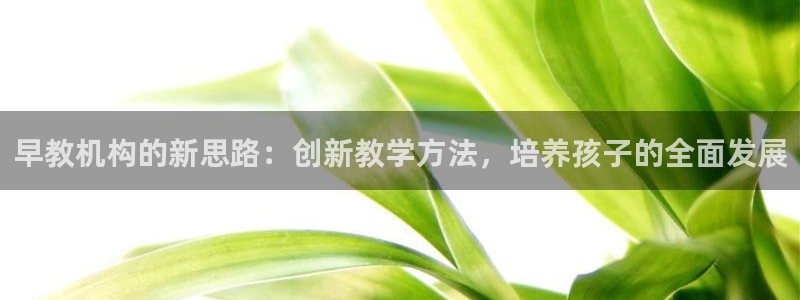 恒行2那74OOO5：早教机构的新思路：创新教学方法，培养孩子的全面发展