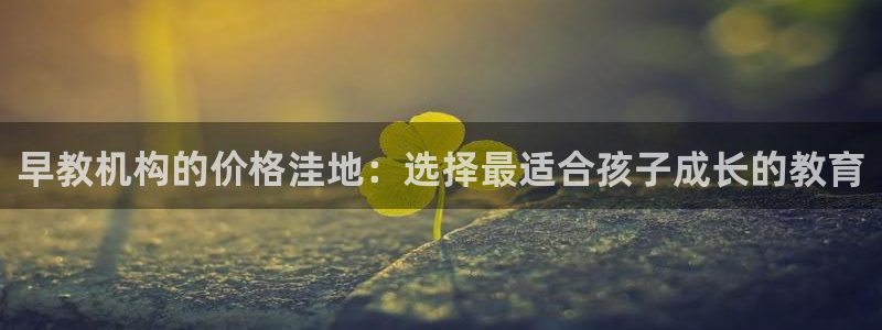 恒行2下74OOO5：早教机构的价格洼地：选择最适合孩子成长的教育