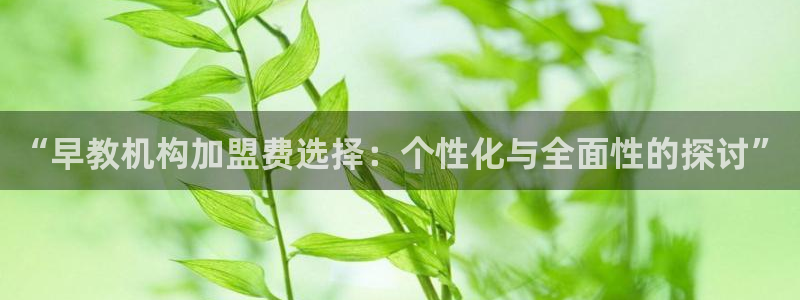 恒行娱乐冯74OOO5：“早教机构加盟费选择：个性化与全面性的探讨”