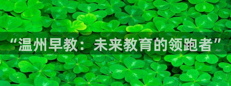 恒行5：“温州早教：未来教育的领跑者”